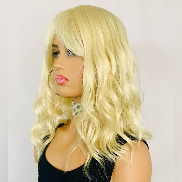 SALE💄14” Blonde Synthetic Wig w Bangs for Your Favorite Ball Cap / Scarf / Toque - Picture 6 of 9